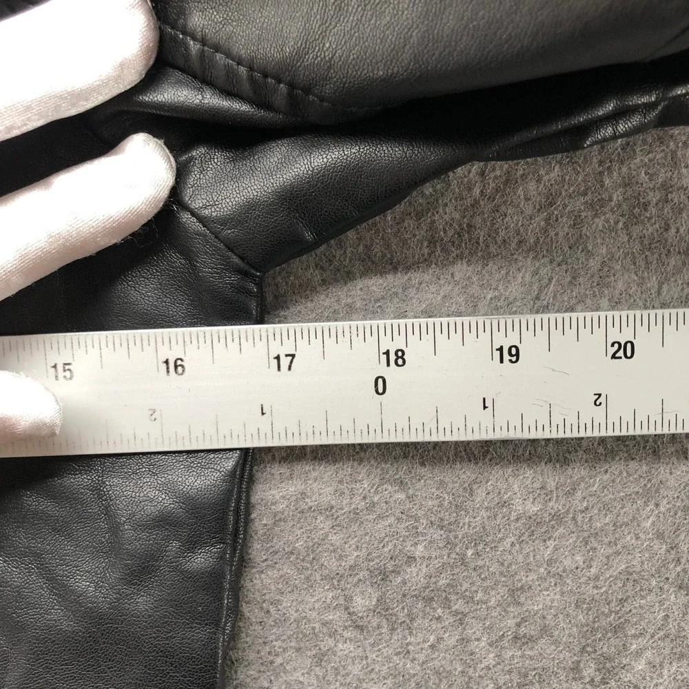 LJYH Faux Leather Moto Biker Jacket Youth Kids 9-10 Black Full Zip Outerwear